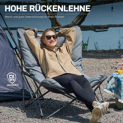 EVER ADVANCED Campingstuhl XXL faltbar gepolstert bis 180 kg