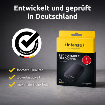 Intenso Portable Hard Drive 1TB Externe Festplatte USB 3.2 Refurbished