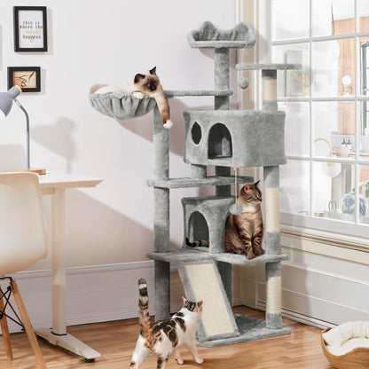 Yaheetech Kratzbaum für Katzen 145 cm - Hellgrau