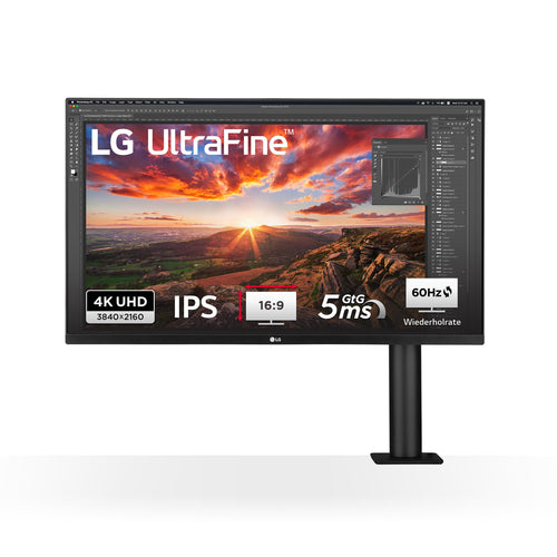 LG 32UN880K Monitor - 32 Zoll 4K Ultra HD Ergo IPS. Schwarzer Flachmonitor mit Ergo-Standfuß zur scharfen 4K-Darstellung.