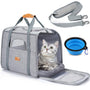 Morpilot Katzentransportbox für Katzen & Welpen bis 7 kg, 47 cm – dunkle Transporttasche mit Mesh-Seiten und Tragegriffen