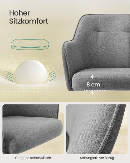SONGMICS OBG019G01 Homeoffice Schreibtischstuhl - Grau