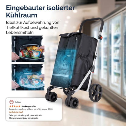 Hoppa Einkaufstrolley ST101 klappbar mit 6 Rädern, 74 l