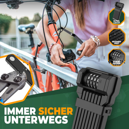 MIVELO Faltschloss 85 cm mit Zahlencode Fahrradschloss inkl. Halterung