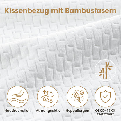 BedStory Kopfkissen 80x80 2er Set mit Bambusbezug, hypoallergen
