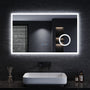 SONNI LED Lichtspiegel 100x60cm, rechteckig. Bietet 3 Lichtfarben, Uhr, Vergrösserung und erleichtert präzise Gesichts- und Körperpflege.