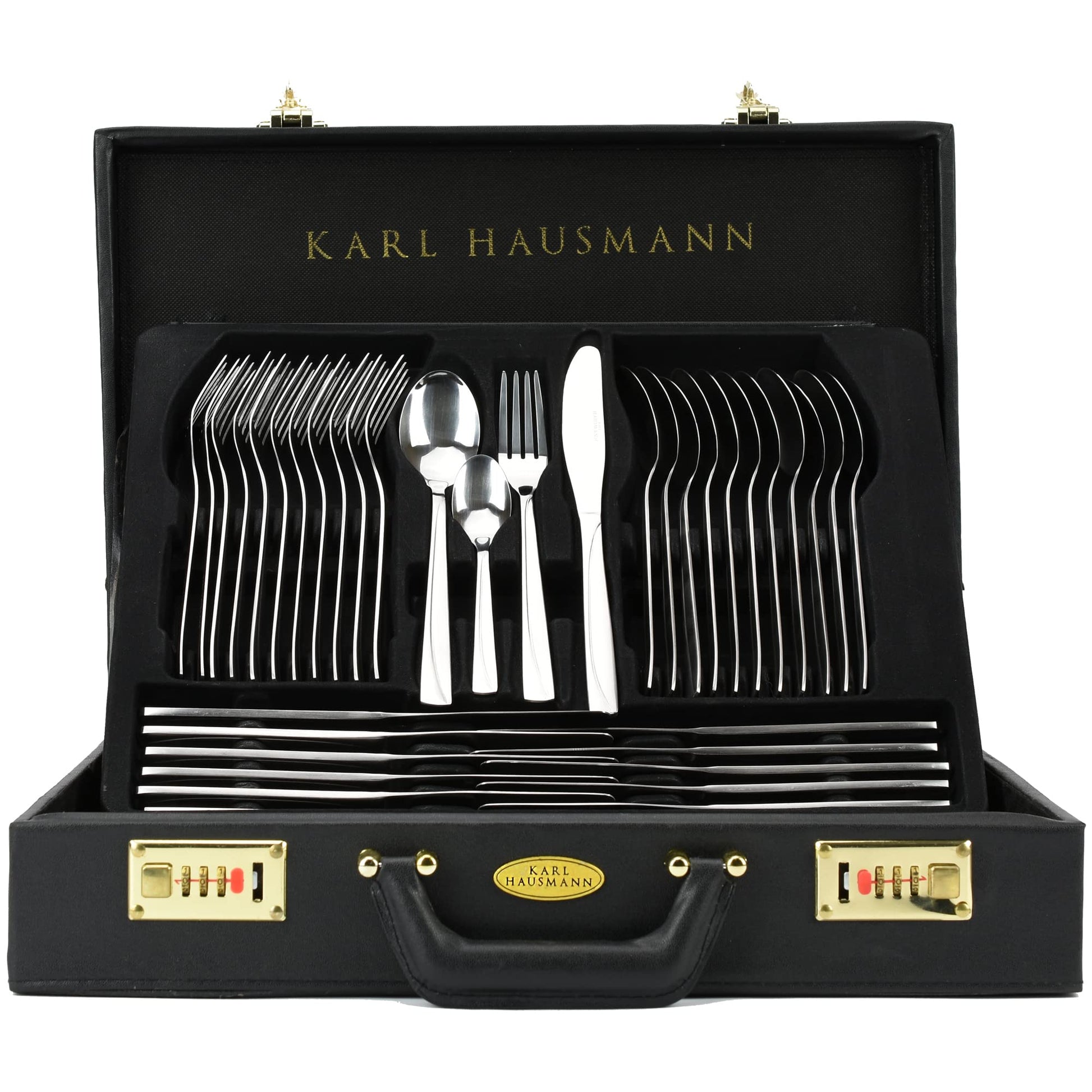 KARL HAUSMANN Besteckset 72-teilig für 12 Personen - Schwarz. Schwarzes Tafelbesteck zum Eindecken und Servieren von Mahlzeiten.