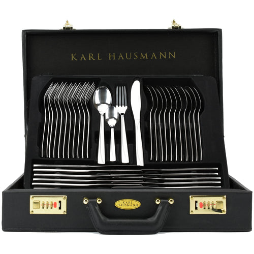 KARL HAUSMANN Besteckset 72-teilig für 12 Personen - Schwarz. Schwarzes Tafelbesteck zum Eindecken und Servieren von Mahlzeiten.