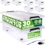 Deuba® RB60 Aufbewahrungsboxen - 6x 30l transparent mit Rollen. Sechs rechteckige, transparente Kunststoffboxen für flexiblen Stauraum.