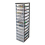 Iris Ohyama DC-012 Rollcontainer - 12 Schubladen Schwarz. Schwarzer Rollcontainer mit 12 Schubladen zur mobilen Organisation von Büromaterialien.