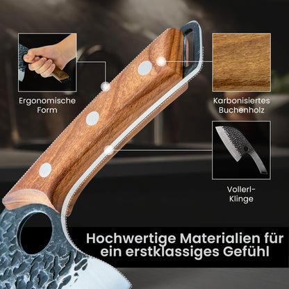 Matsato Hackmesser aus japanischem Stahl mit Buchenholzgriff