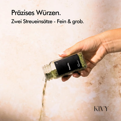 KIVY Gewürzgläser mit Streueinsatz, 24er-Set, 120 ml, Bambusdeckel