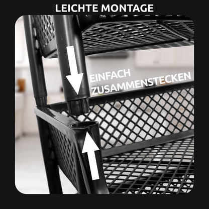 ARTECSIS Korbregal Kunststoff Stapelregal – 6 Elemente Schwarz