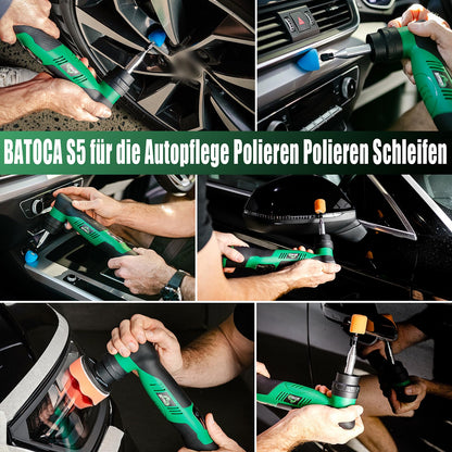 BATOCA S5 Mini Akku Poliermaschine, Rotations- und Exzenterpolierer