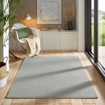 Taracarpet In- & Outdoor Teppich Sisaloptik Silbergrau 140x200 cm