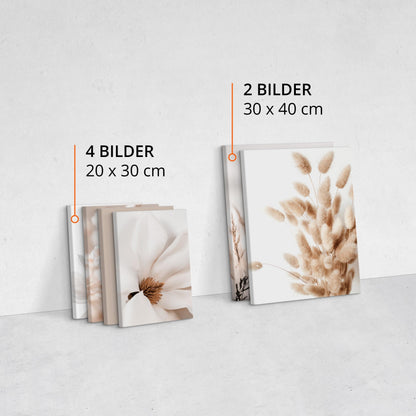 Muralo Wandbilder Set Boho Leinwand Beige 6-teilig 30x40 + 20x30 cm