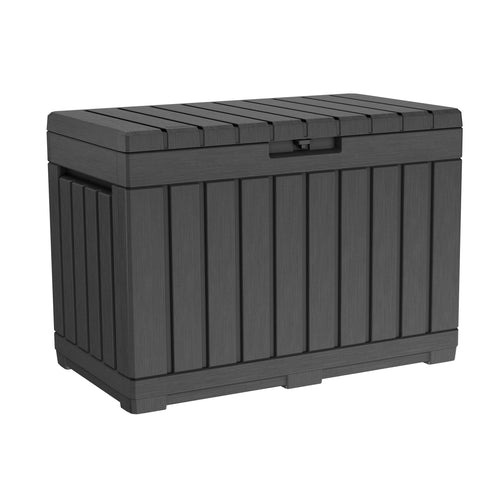 Koll Living Gartenbox Kentwood 190 L Anthrazit Aufbewahrungsbox aus Polypropylen mit Griffen