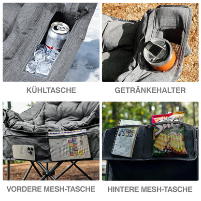 EVER ADVANCED 2-in-1 Campingstuhl faltbar 180 kg mit Kühltasche