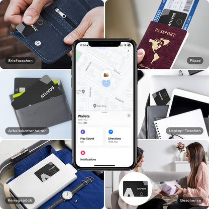 ATUVOS Air Tag Card, ultradünner Bluetooth Tracker, 2er Pack