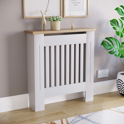 Vida Designs Arlington Moderne MDF Heizkörperabdeckung – Weiss, Klein