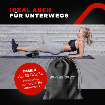 Fas Fit Faszienrolle Set 8-teilig rot – Faszienball und Massageball