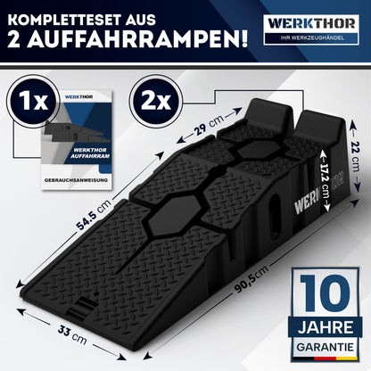 WERKTHOR Auffahrrampe PKW 2er Set, HDPE, bis 2,5 t belastbar