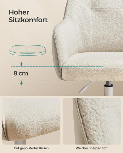 SONGMICS Homeoffice Stuhl Drehstuhl - OBG019W01 cappuccinobeige