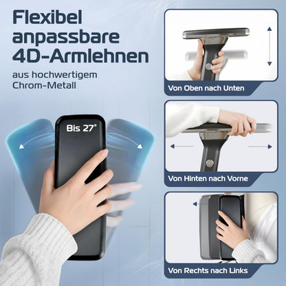 CLOUVOU CleverSeat Ergonomischer Bürostuhl mit 4D-Armlehnen, 150 kg