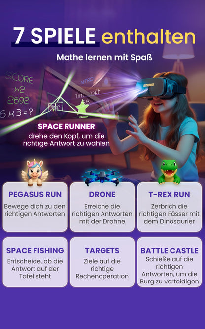 Heromask VR-Brille für Kinder mit Mathe-Spielen, 5–12 Jahre