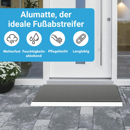 Premium Aluminium Schmutzfangmatte Bürsten - Grau 40x60 cm