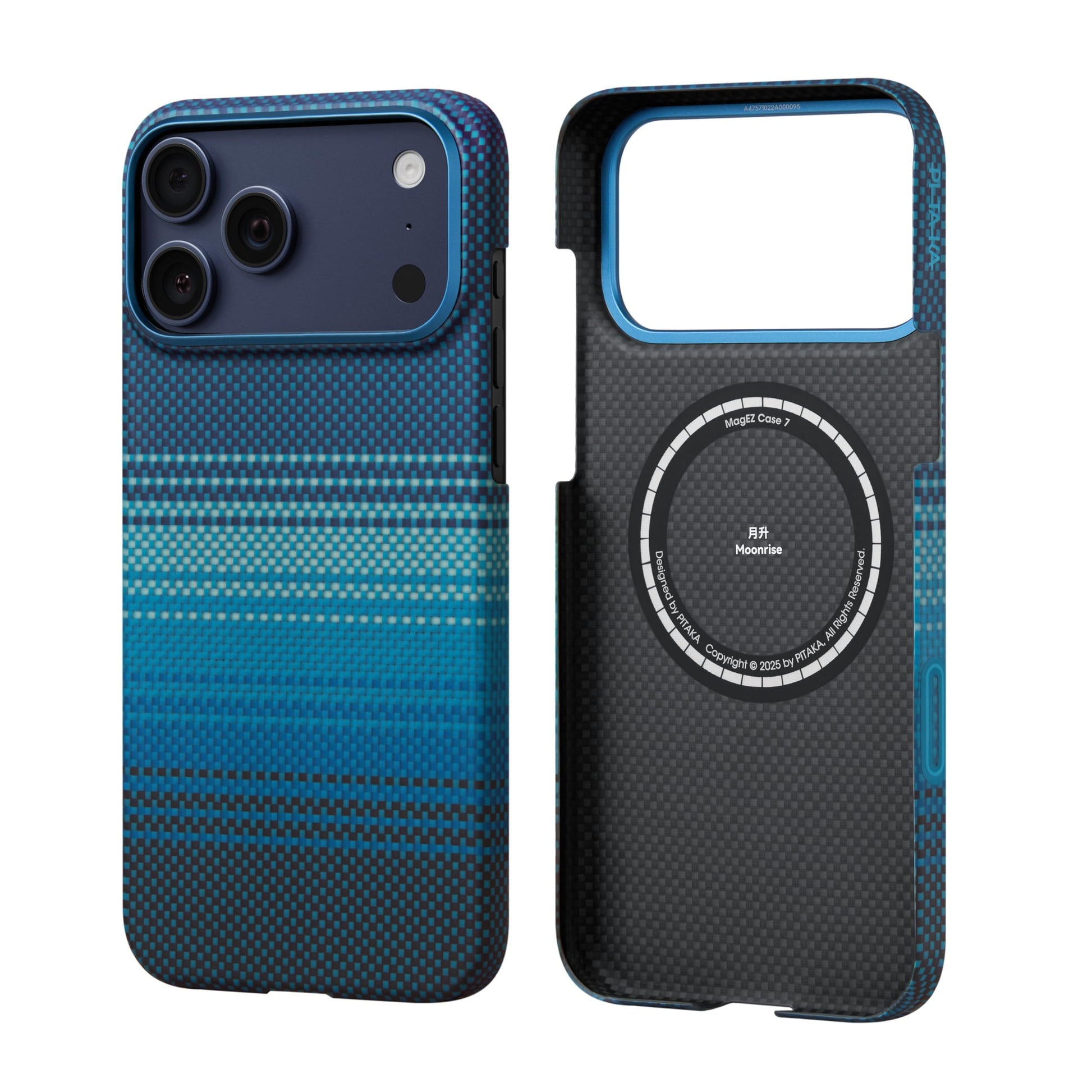 pitaka iPhone 17 Pro Max Ultradünne Aramid Hülle - Mondaufgang: Schwarz-orange gemusterte Aramid Hülle schützt dein iPhone 17 Pro Max zuverlässig.