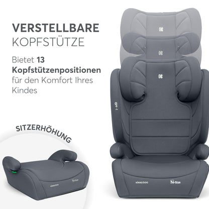 KikkaBoo i-AID Kindersitz 15-36 kg, Gruppe 2/3, i-Size, Grau