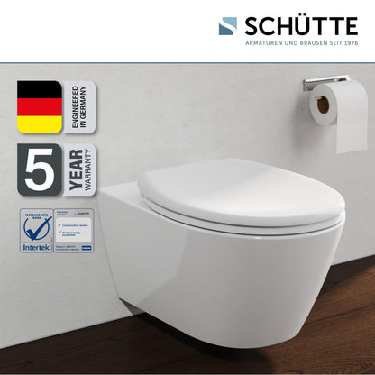 Schütte WC-Sitz Oval mit Absenkautomatik, Duroplast, weiss