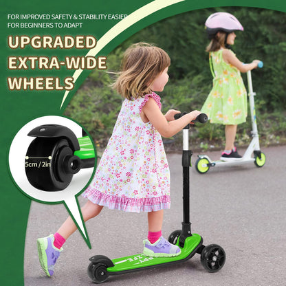 besrey Kinder Dreirad Scooter - Faltbar, LED Leuchträder