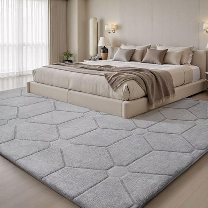 Sour Lemon Wohnzimmer Teppich Grau Waschbar Kurzflor - 160x230cm