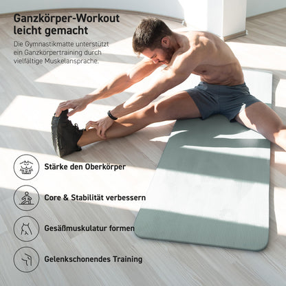 MSPORTS Gymnastikmatte Premium 190 x 100 x 1,5 cm Steingrau