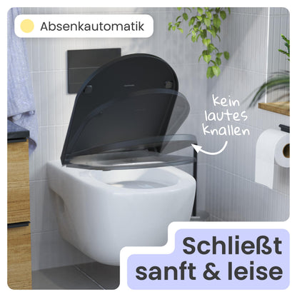 instmaier Helma WC-Sitz aus Duroplast, Absenkautomatik, D-Form, schwar