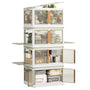 NETEL Faltbare Stapelbox mit Rollen – 4er-Set 100L Transparent. Rechteckige, transparente 100L Faltbox mit Rollen zur platzsparenden Lagerung.