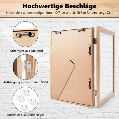 Kromapolis Bilderrahmen für Kinderkunst A4, 4er-Set, MDF, Holzmaserung