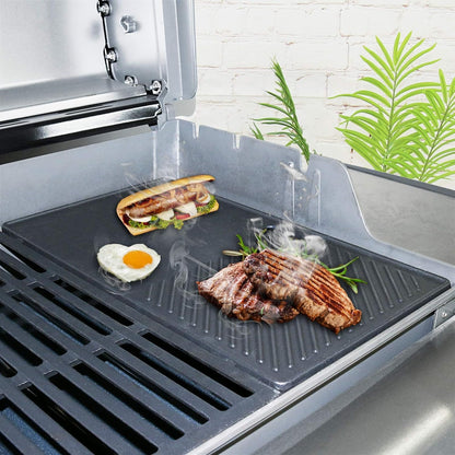 GFTIME 7638 Grillrost und Grillplatte aus Gusseisen für Weber Spirit