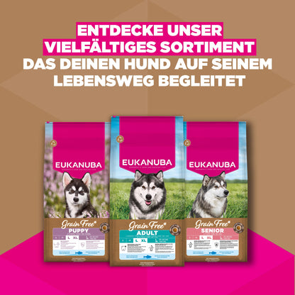 Eukanuba Hundefutter getreidefrei mit Fisch für grosse Rassen, 12 kg