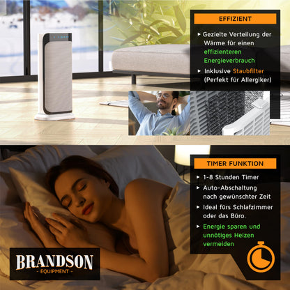Brandson Keramik-Heizlüfter 2000 W mit Fernbedienung und Oszillation