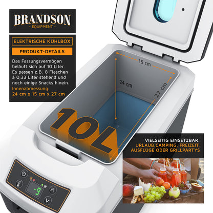Brandson Kühl-/Wärmebox elektrisch 10L 230V/12V – Cool Grey