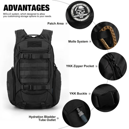 Mardingtop Taktischer Rucksack M6290, 28L Wanderrucksack Outdoor