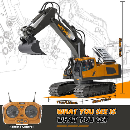 maysida RC Bagger mit Metallschaufel, Licht und Sound, 2,4 GHz