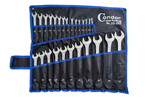 CONDOR Gabel-Ringschlüssel-Satz 35-26T, 26-tlg., 4–32 mm