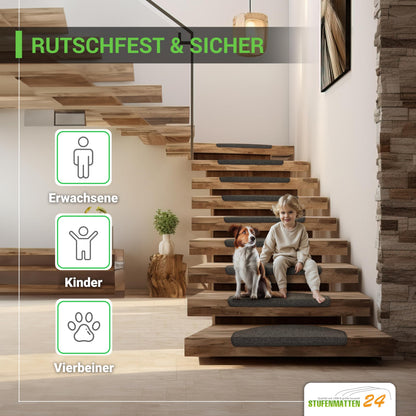 Kettelservice-Metzker Stufenmatten Rambo Anthrazit 15er Sparset