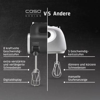 CASO Click & Mix Kabelloser Handmixer, 8 Stufen, mit Akku