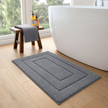 DEXI Badteppich rutschfest für Badezimmer – Grau, 61x152 cm