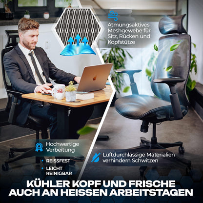 VALKENSTOL M5 Ergonomischer Bürostuhl - Mesh Sitz Testsieger